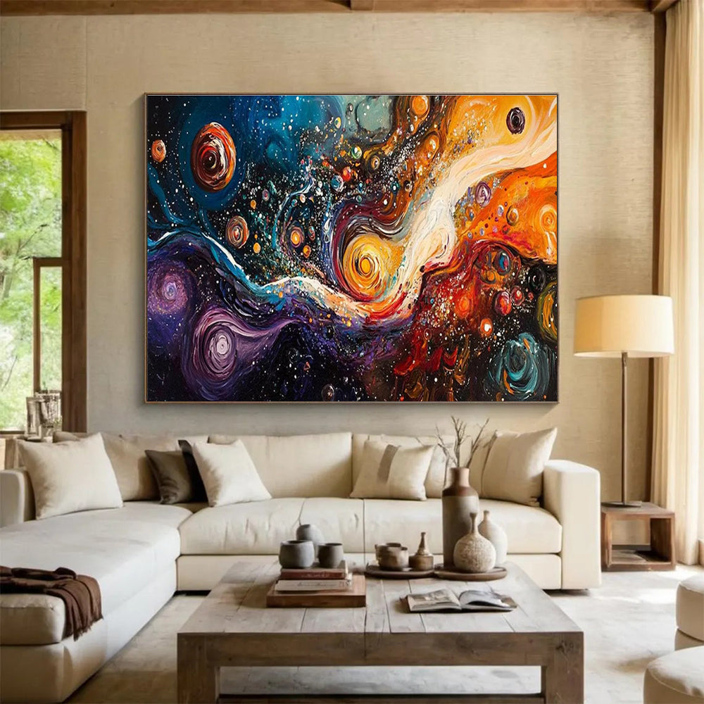 “Cosmic Swirl of Colors” - Abstract Galaxy Painting On Canvas DKH815
