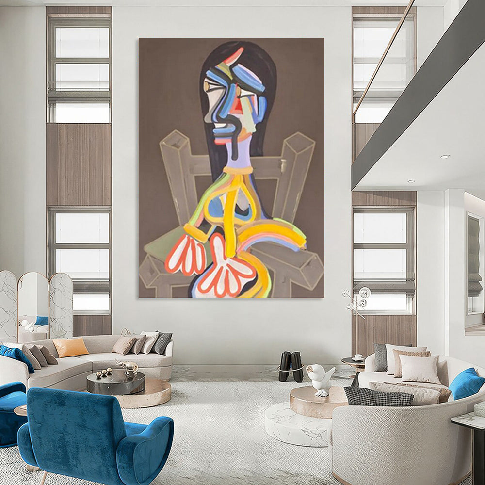 Colorful Abstract Figure - Figurative Painting On Canvas DKH1453