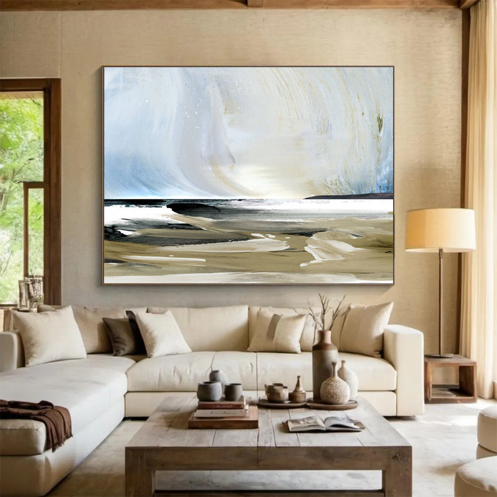 “Coastal Abstract” Seaside - Inspired Painting On Canvas DLZ116