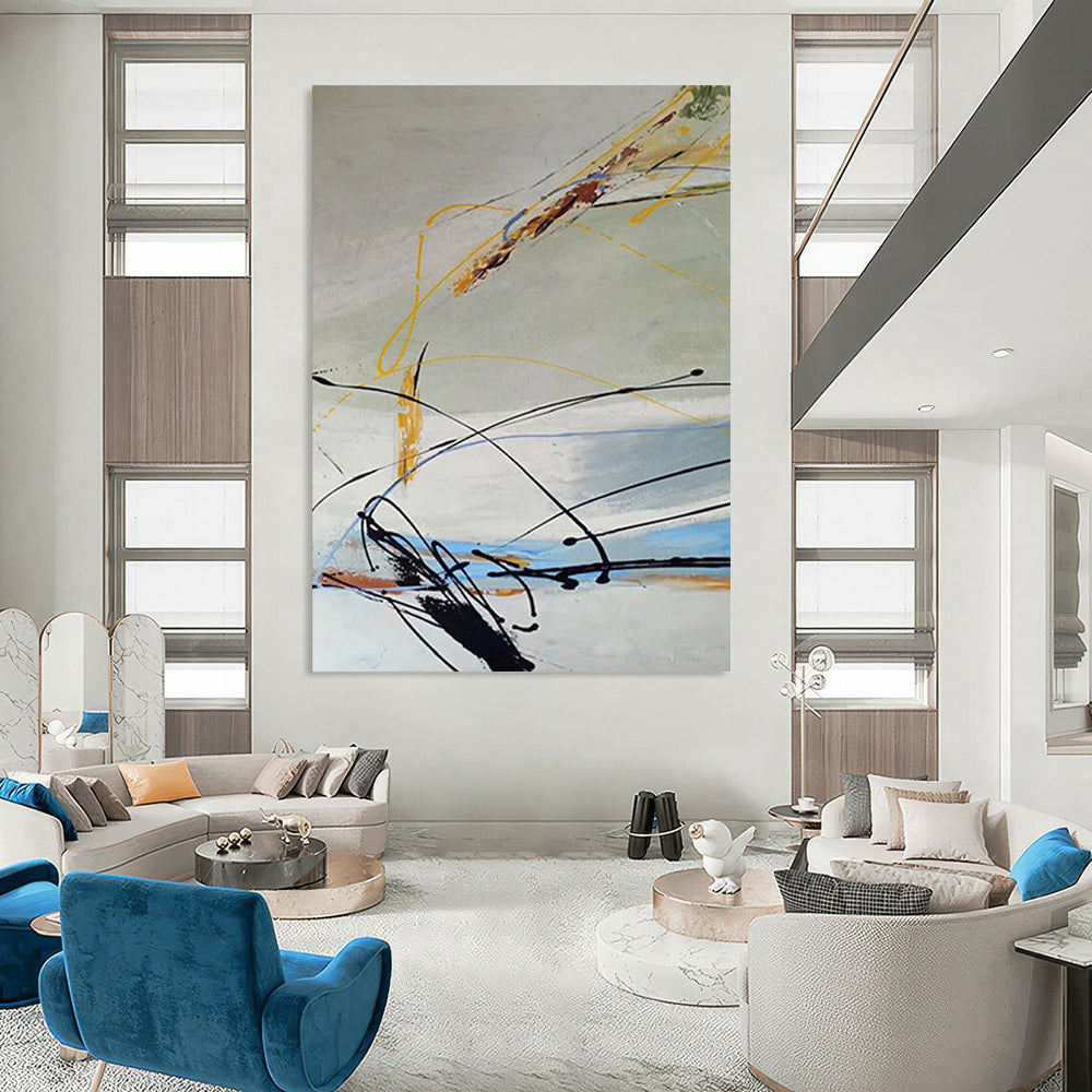 “Colorful Linear Abstraction” - Abstract Expressionist Painting On Canvas DTP035