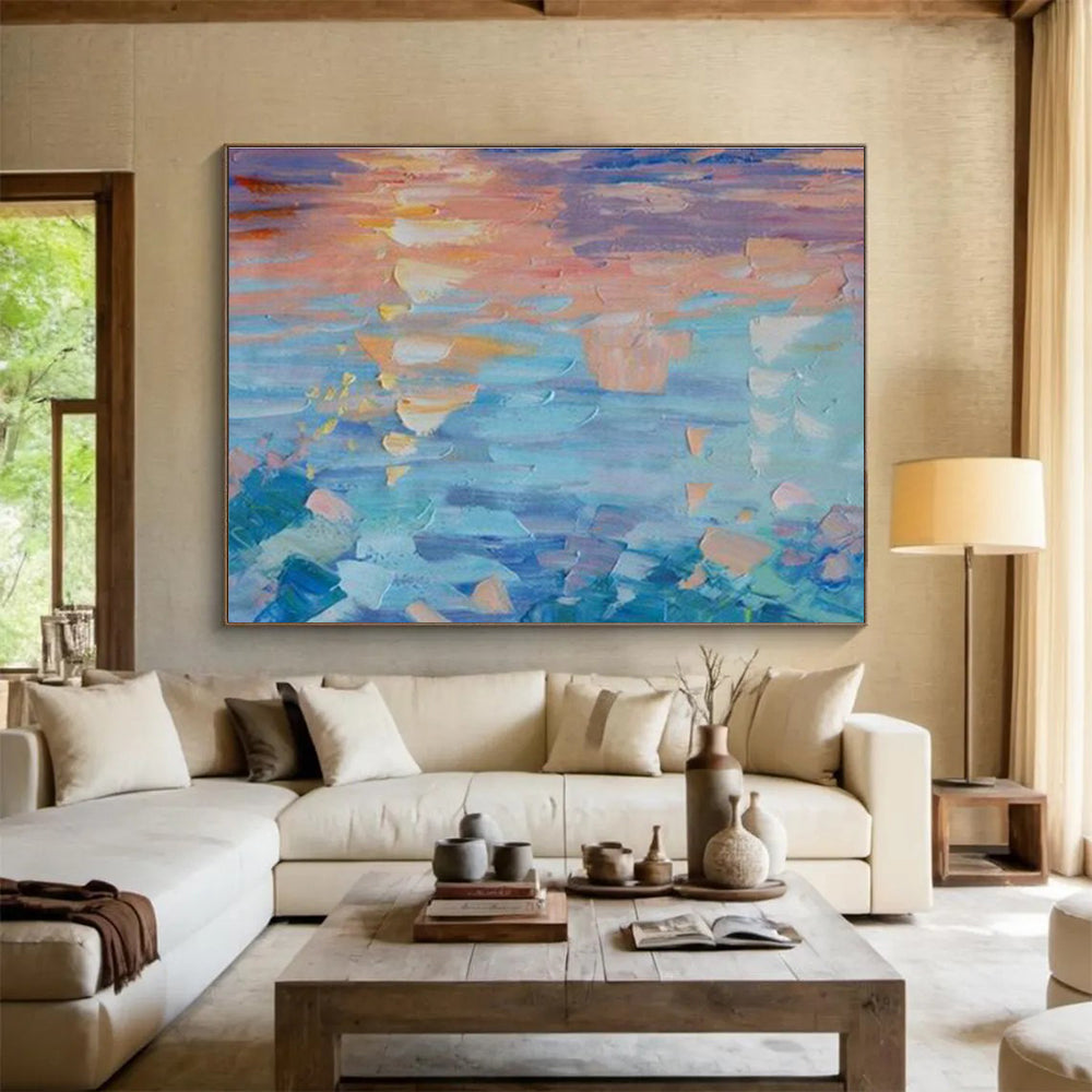 Colorful Sunset Reflection On Water Painting On Canvas DKH662