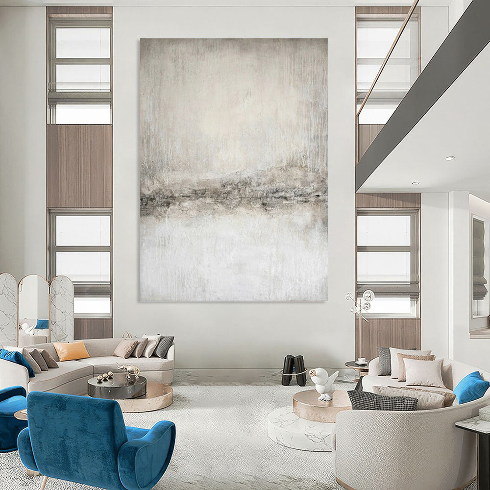 “Textured Gray Minimalism” - Subtle Abstract Painting On Canvas DKH1068