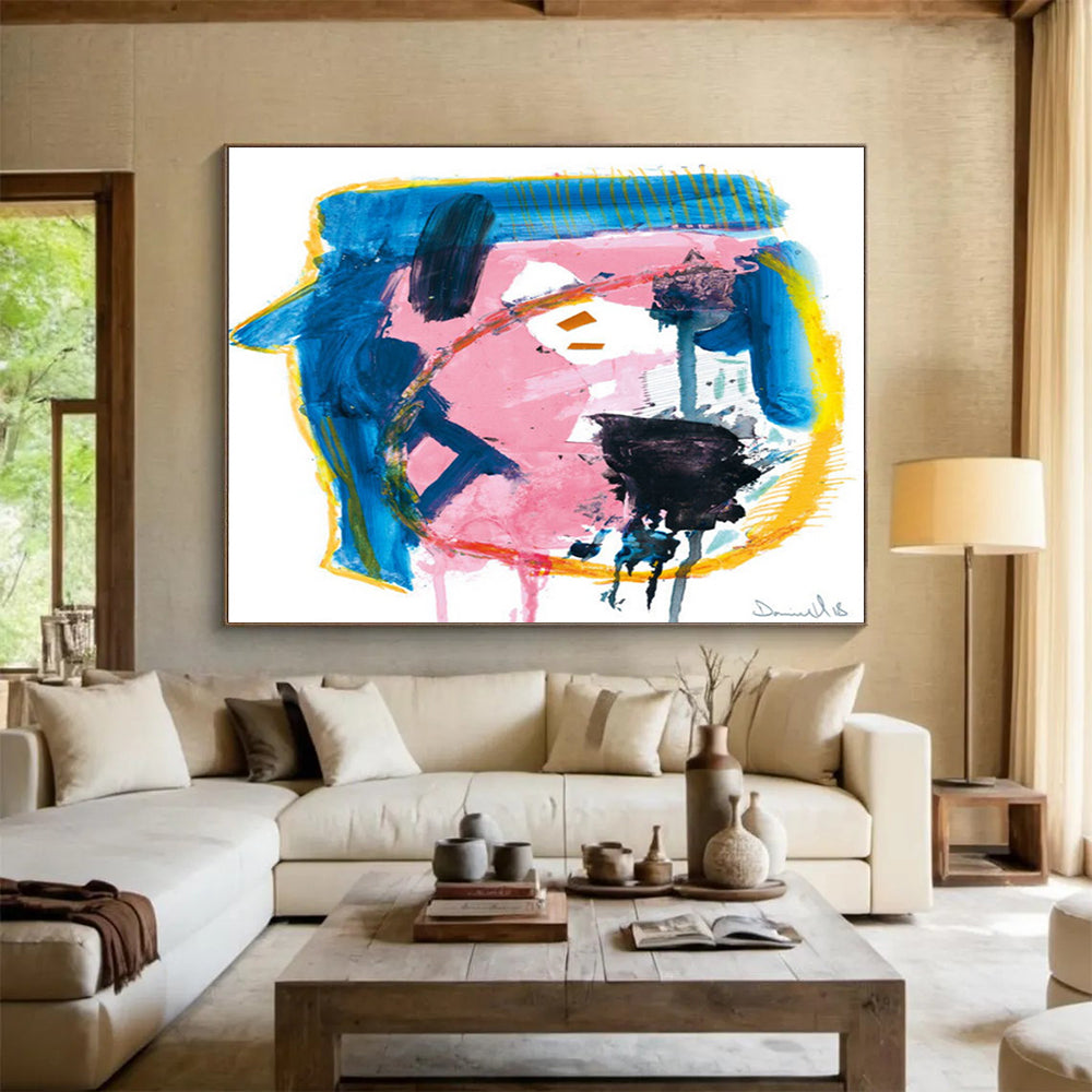 “Colorful Abstract Portrait” Playful Figurative Painting On Canvas DLZ117