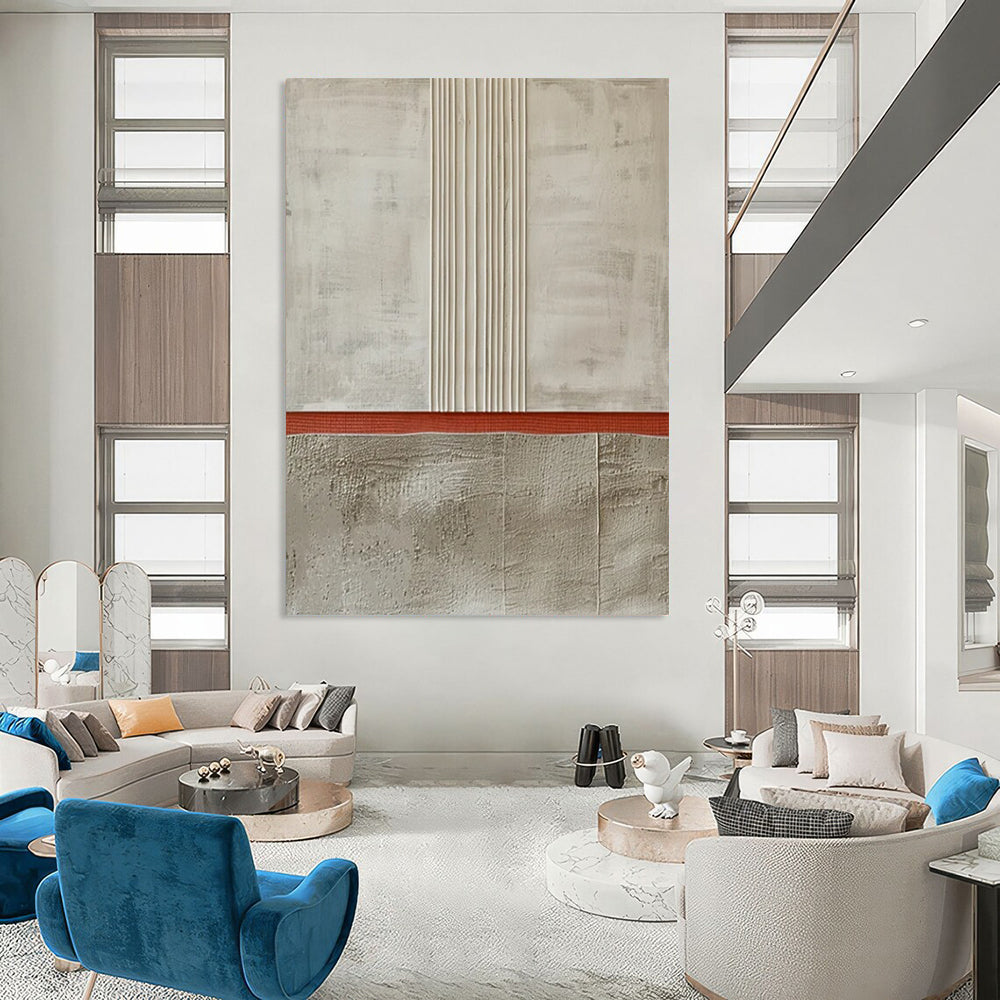 “Neutral Tonal Stripes” - Minimalist Textured Painting On Canvas DTP026