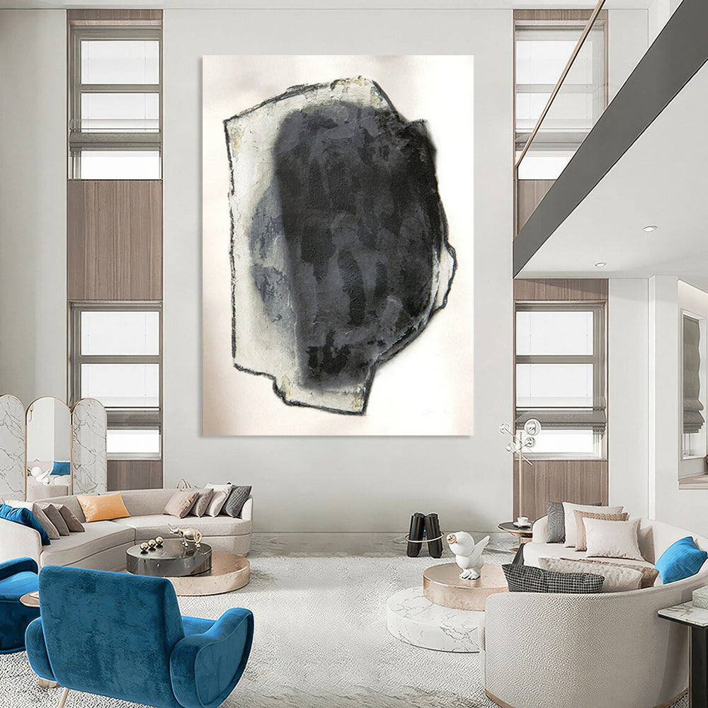 “Gray & Black Abstraction” - Subtle Abstract Painting On Canvas CT2252