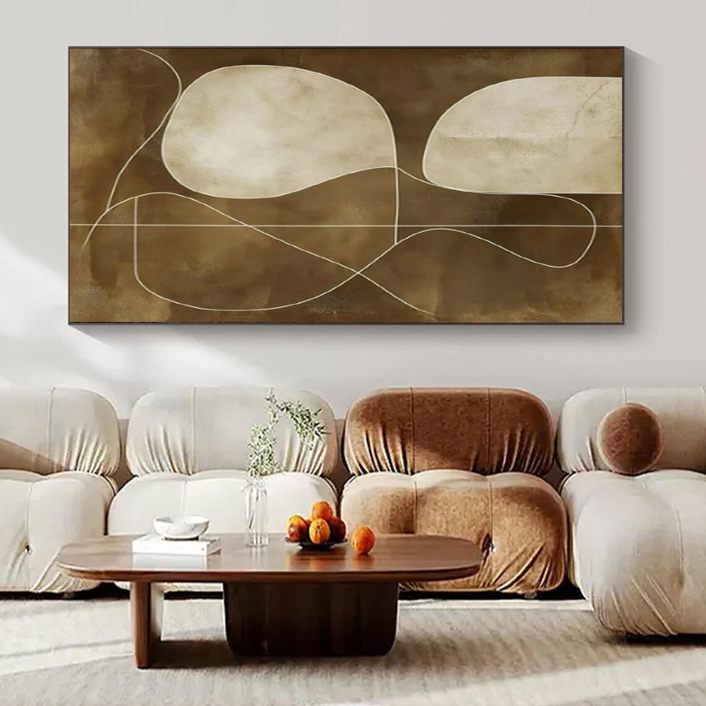 “Brown - Toned Abstract” ,Abstract Minimalist Acrylic Art CT0941