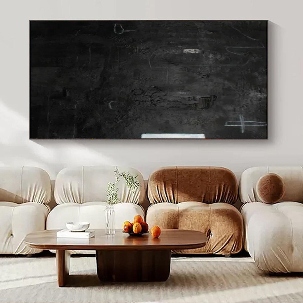 Dark Textured Abstract - Textured Abstract Acrylic Painting CT1416