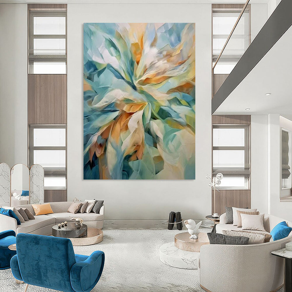 Colorful Floral Abstraction - Abstract Flower - Themed Painting On Canvas CT2271