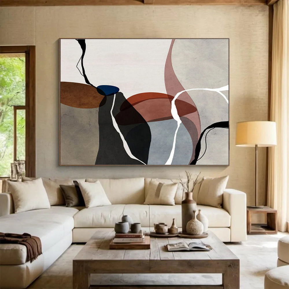 “Organic Shapes: Neutral & Pastel” Abstract Minimalist Painting On Canvas DKH358