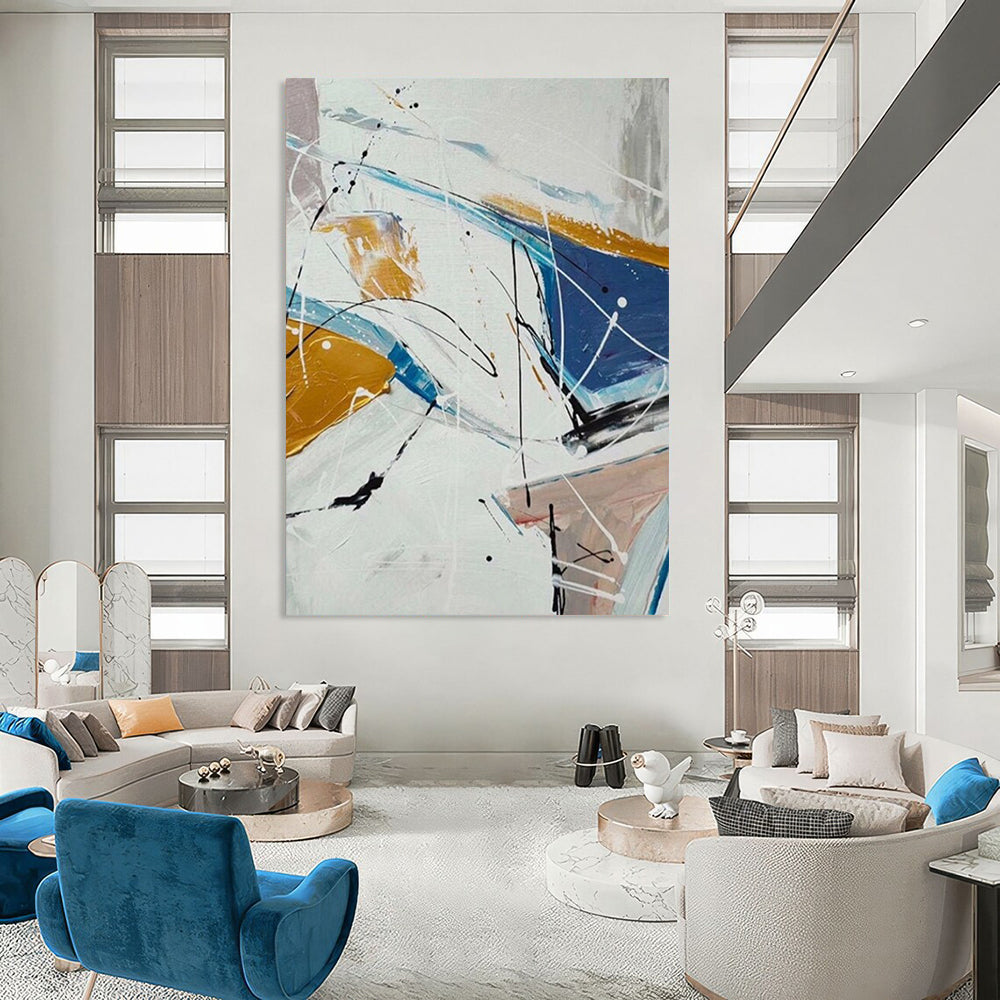 “Colorful Linear Dynamism” - Abstract Expressionist Painting On Canvas DTP049