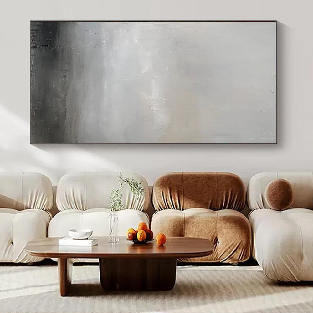 “Gray, White Minimalist Horizon” – Minimalist Abstract Art CT1013