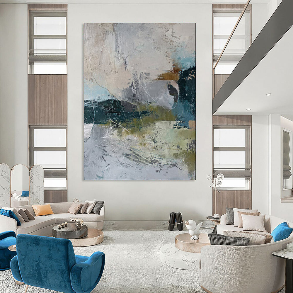 Mixed Color Abstract Layers Modernist Textured Art CT1922