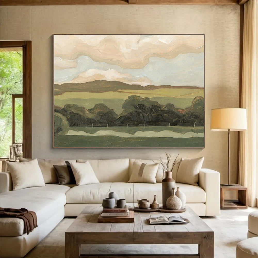 “Subtle Landscape” Abstract Tonalist Painting On Canvas DKH425