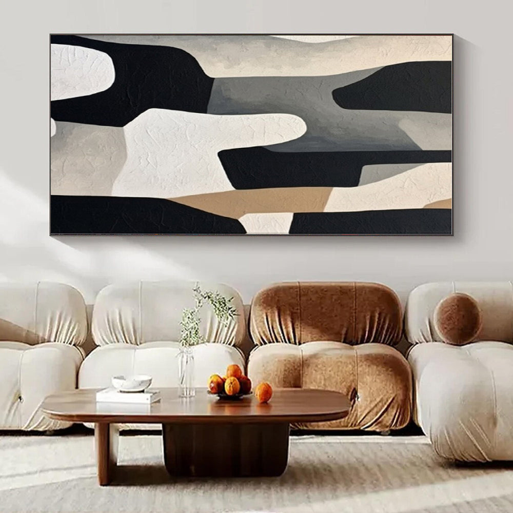 Neutral Geometric Shapes - Abstract Minimalist Acrylic CT1280
