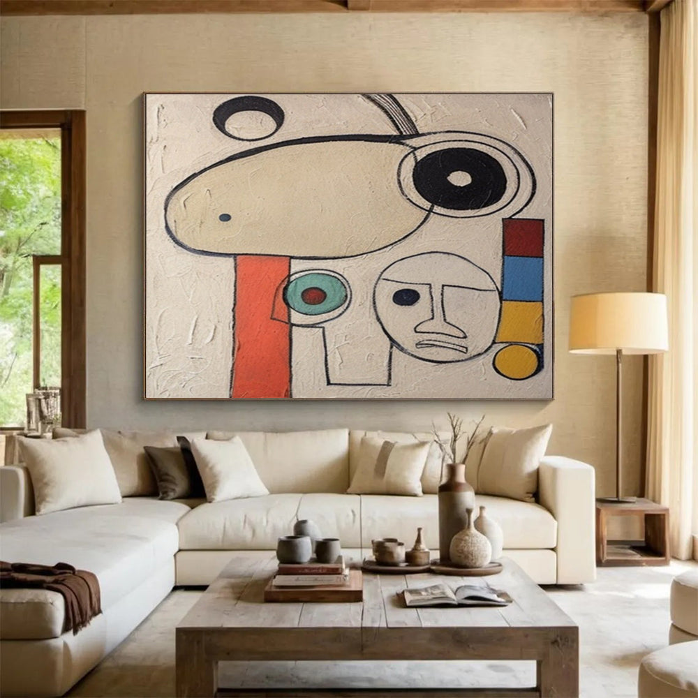“Colorful, Abstract Faces ‘Whimsical Characters’” - Abstract Figure Painting On Canvas DLZ011