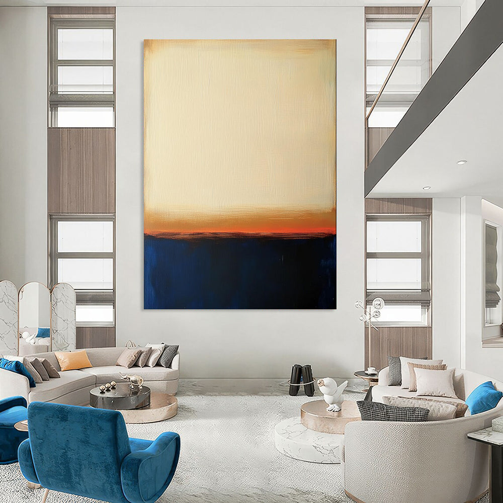 “Beige - Orange - Blue Gradient” - Minimalist Color Field Art CT1951