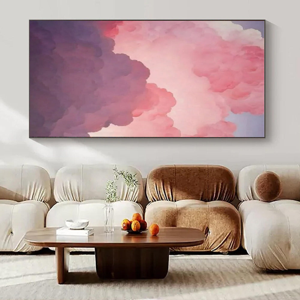Gradient Pinks & Purples, Fluffy Clouds - "Dreamy Skies" - Digital - style Acrylic Painting CT1438