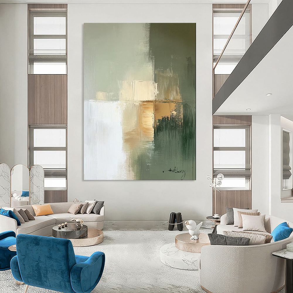“Muted Tones Abstract Blocks” – Minimalist Acrylic Composition CT2081