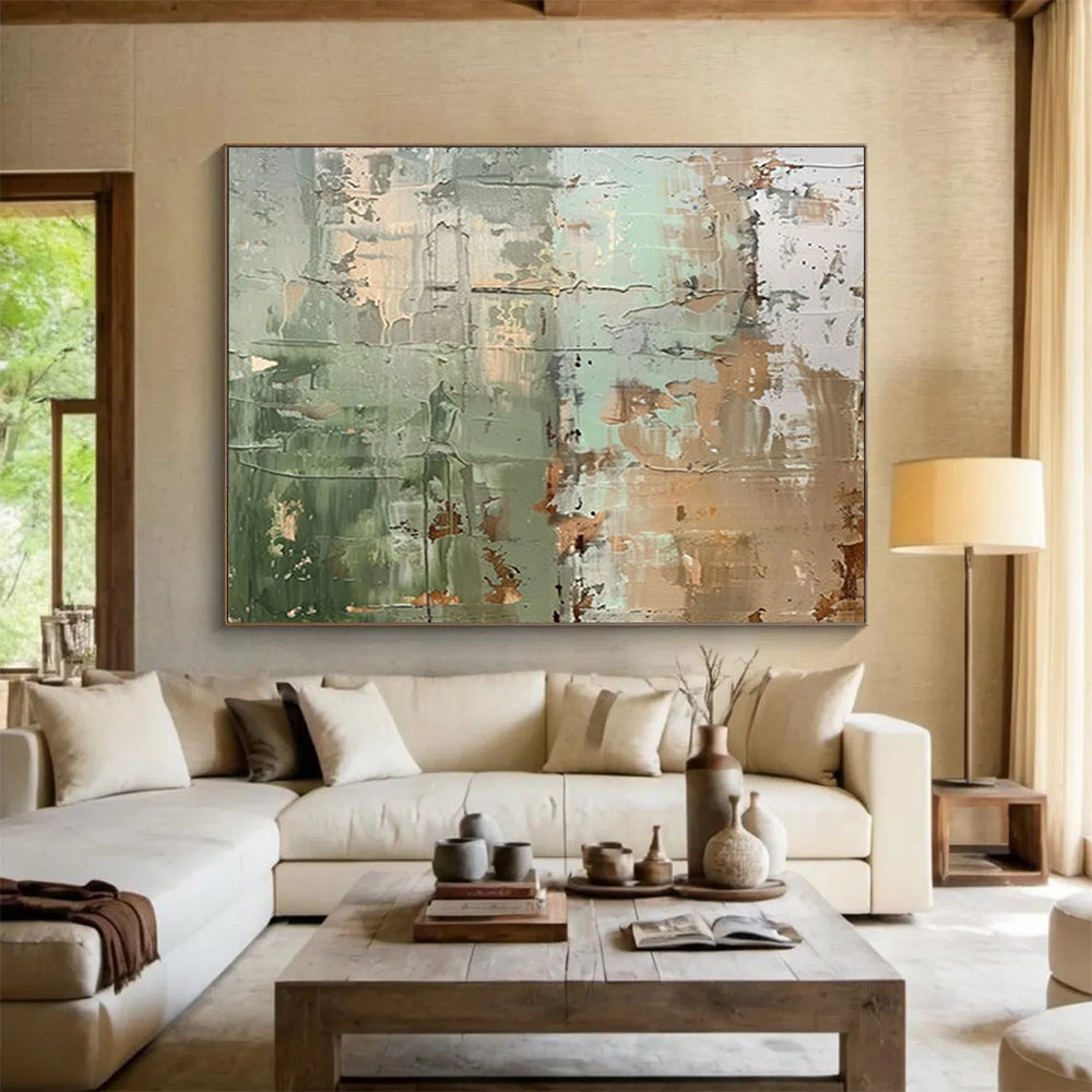 “Earthy Tones Textured Abstraction” Abstract Painting On Canvas DLZ107
