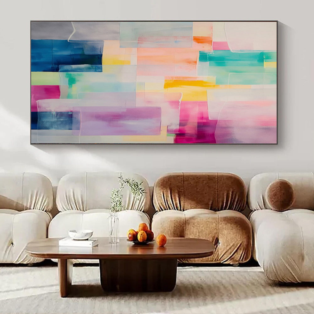 “Colorful Translucent Squares” – Geometric Abstract Painting CT1177