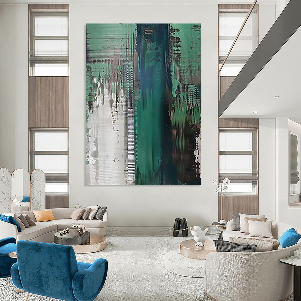 “Teal and Green Abstract” - Modern Abstract Art CT2021