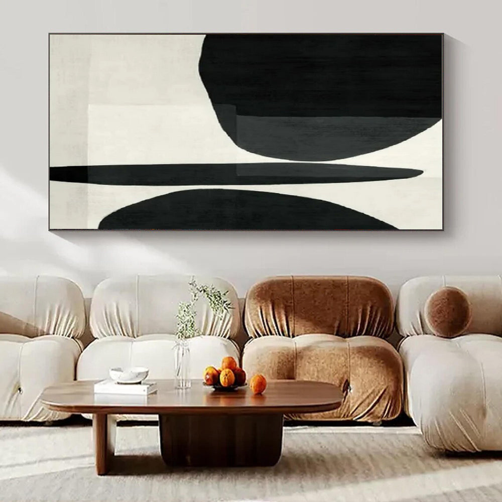 Black & White, Organic Shapes - "Monochrome Forms" - Abstract Ink Painting CT1447