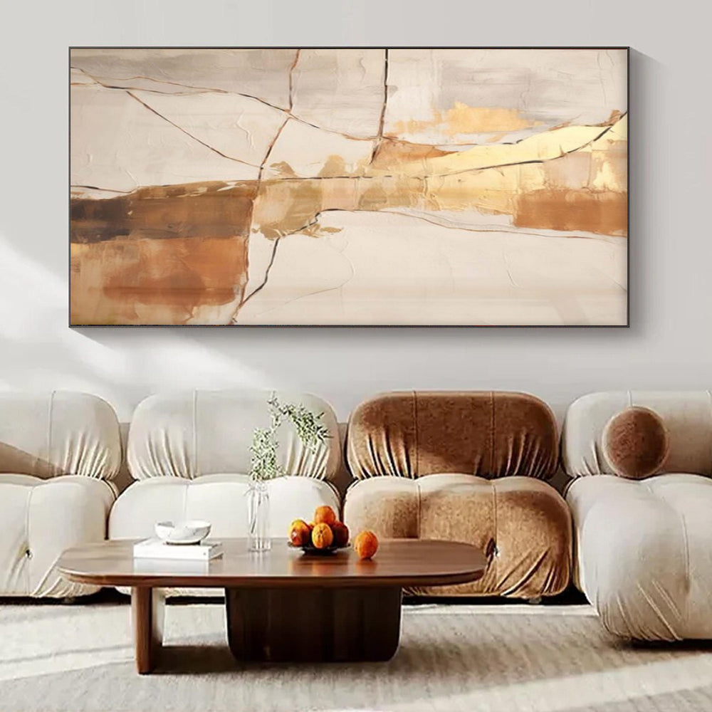 “Textured Gold and Neutral” – Textured Abstract Art CT1052