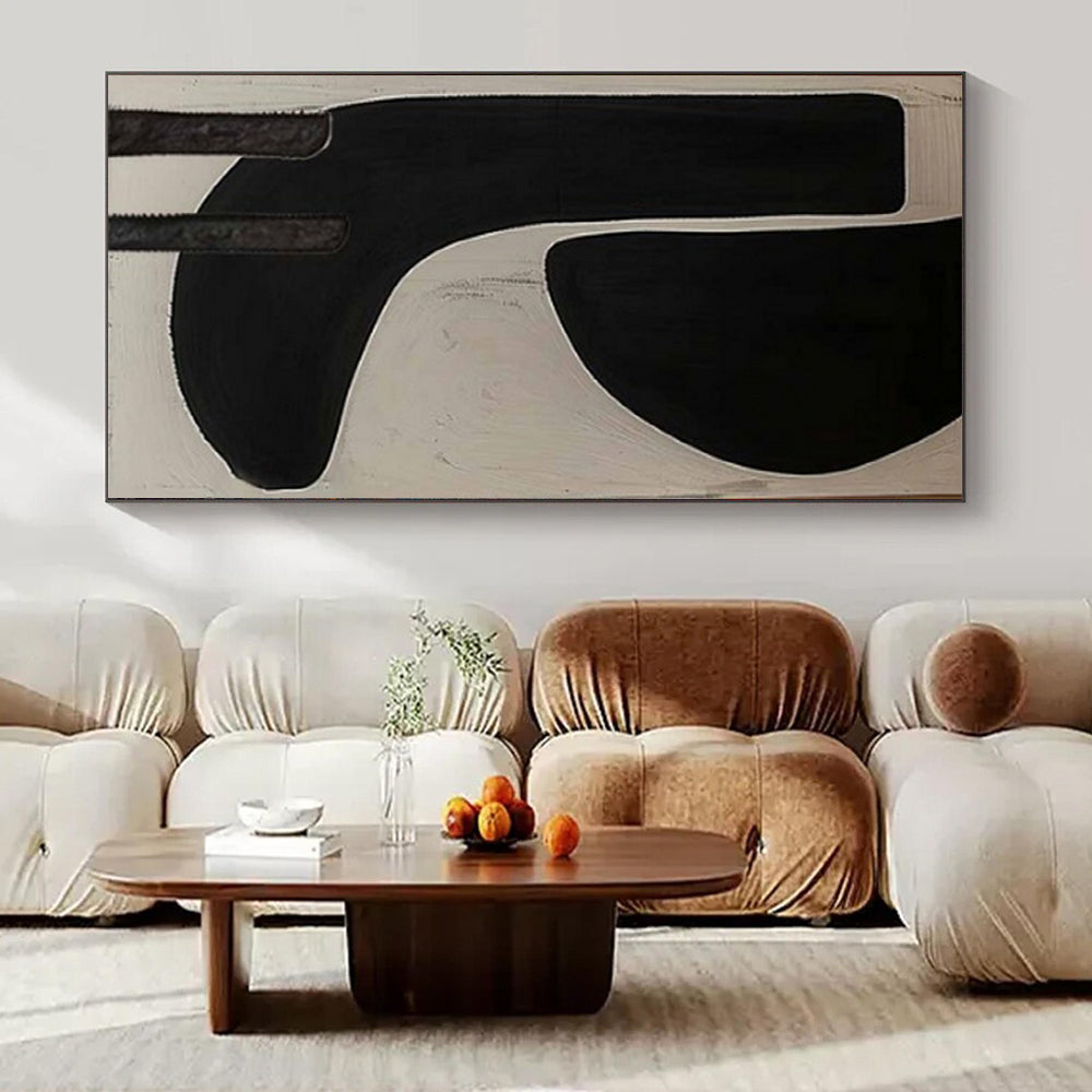 “Black and White Geometric Forms” – Abstract Geometric Painting CT1073