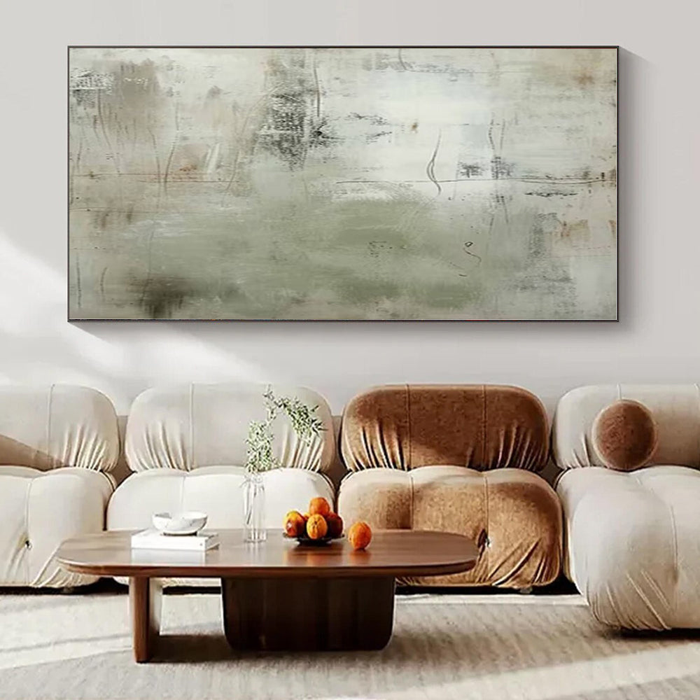 Light - toned Line Abstract - Minimalist Line - textured Acrylic Painting CT1358