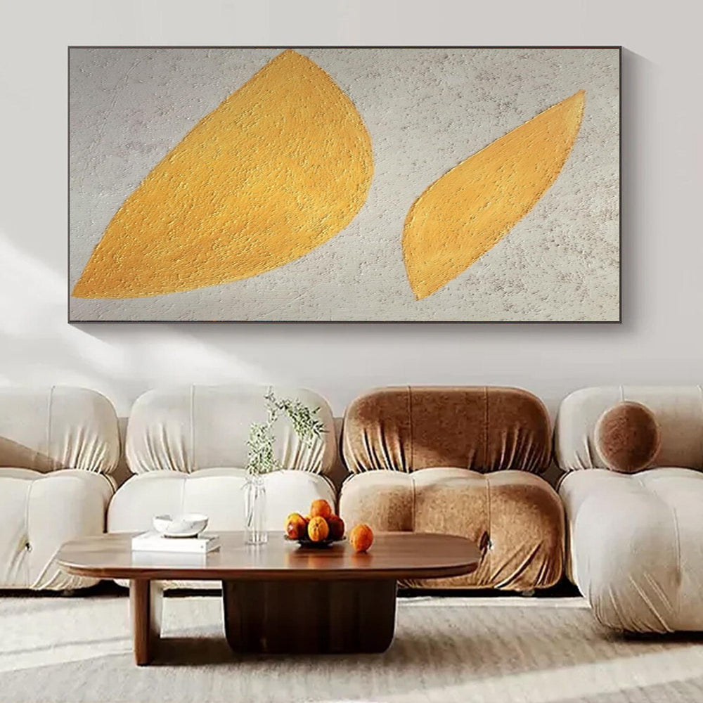 “Yellow - White Textured Leaves” – Abstract Leaf Art CT0990