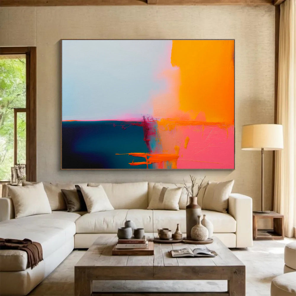 “Vivid Color Blocks” Abstract Oil Painting On Canvas DKH491