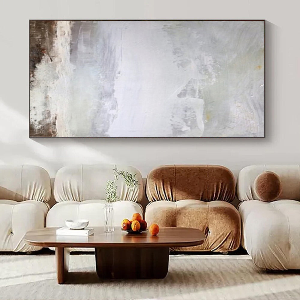 “Soft Gray Abstract Horizon” – Abstract Landscape Painting CT1149