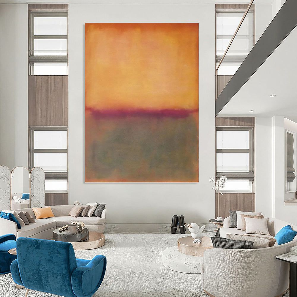 Orange & Purple Hues - Color - Block Abstract Painting On Canvas DKH1239