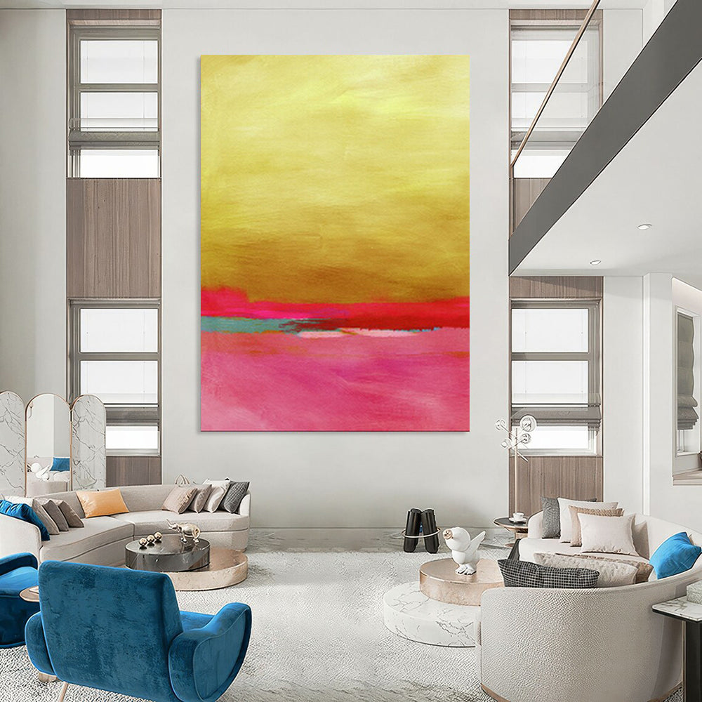 “Gold and Pink Abstract” - Minimalist Abstract Art CT2023