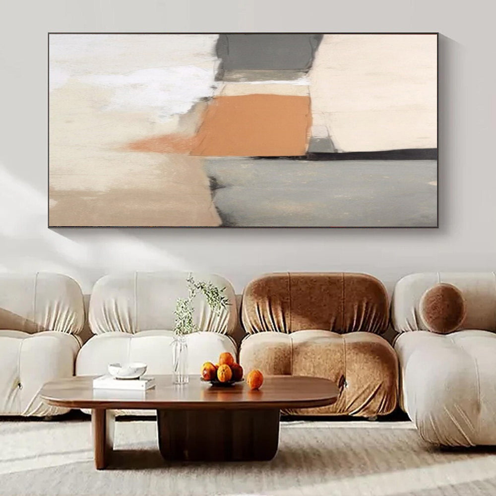 “Earth - Tone Geometric Collage” – Minimalist Abstract Art CT1040