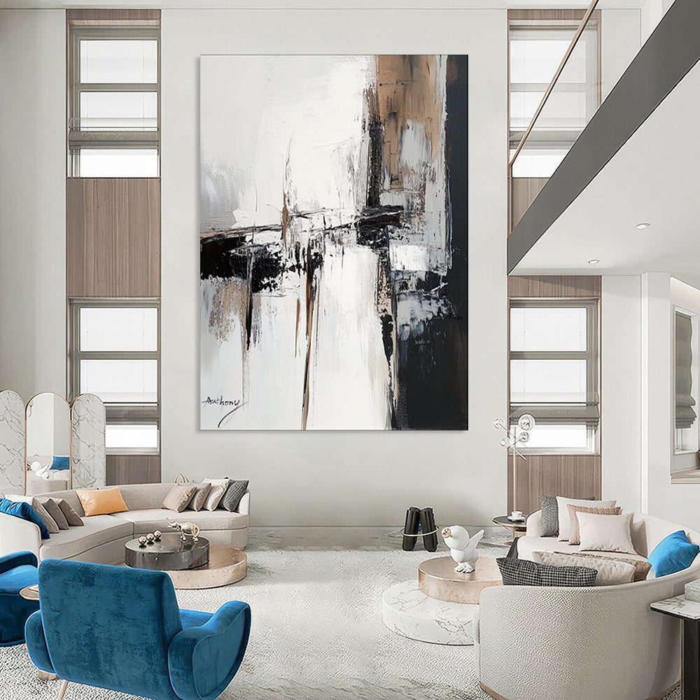 “Neutral Abstract Structures” – Minimalist Abstract Acrylic CT2087