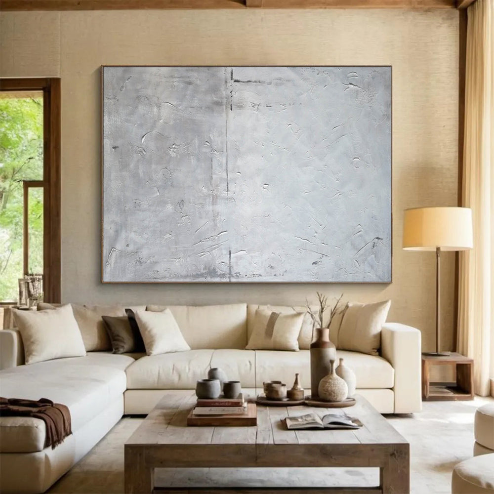 “Minimalist Gray Texture” - Subtle Abstract Painting On Canvas DKH848