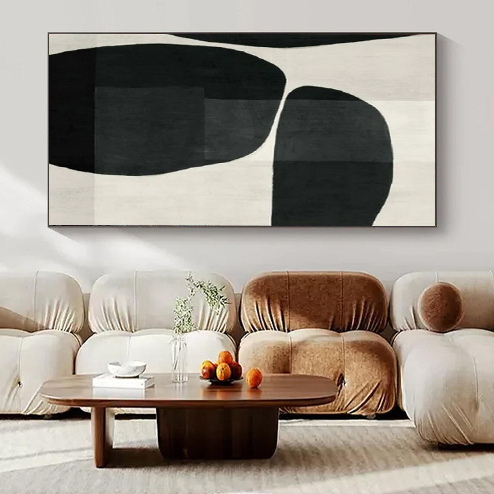 Black - White Abstract Forms II - Minimalist Abstract Ink Painting CT1427