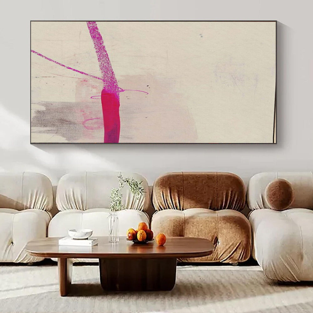 “Pink Line on Light” – Minimalist Abstract Art CT1045