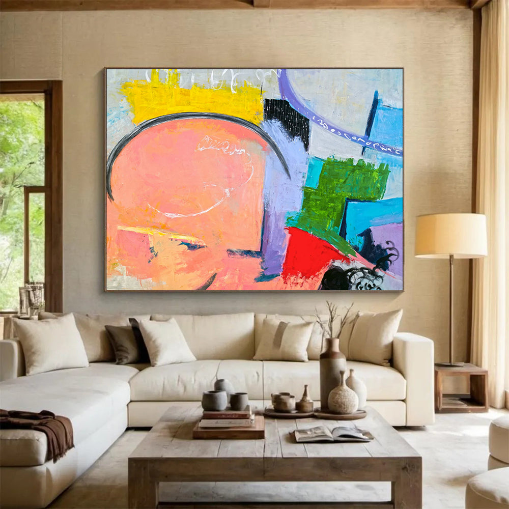 “Color Explosion Geometry” Abstract Acrylic Painting On Canvas DKH560