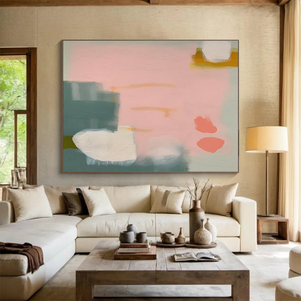 “Minimalist Color Shapes” Abstract Acrylic Painting On Canvas DKH488