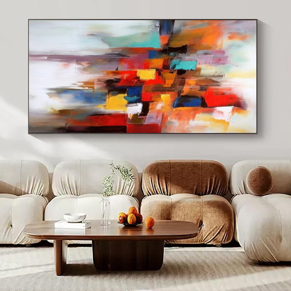“Color - Blocked Abstract” ,Abstract Geometric Acrylic Art CT0925