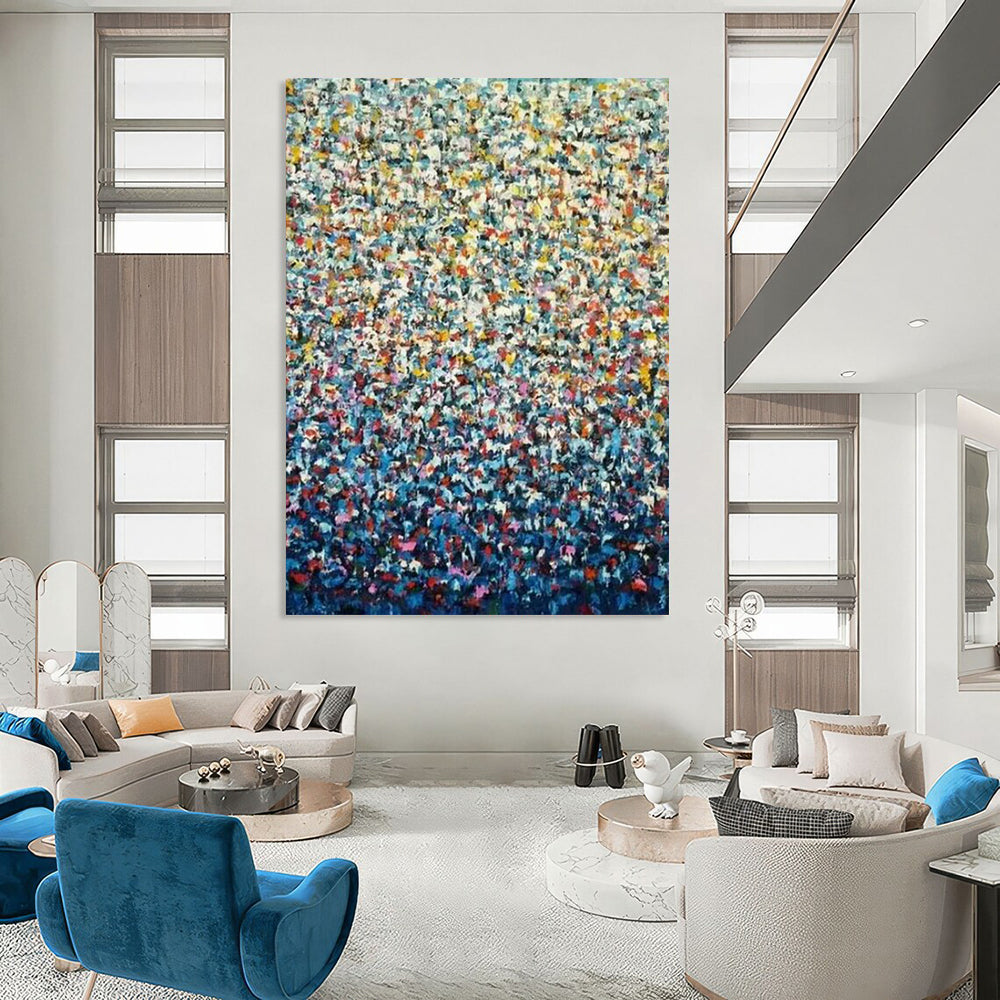 “Colorful Pointillist - Style Abstract” - Abstract Painting On Canvas CT2344
