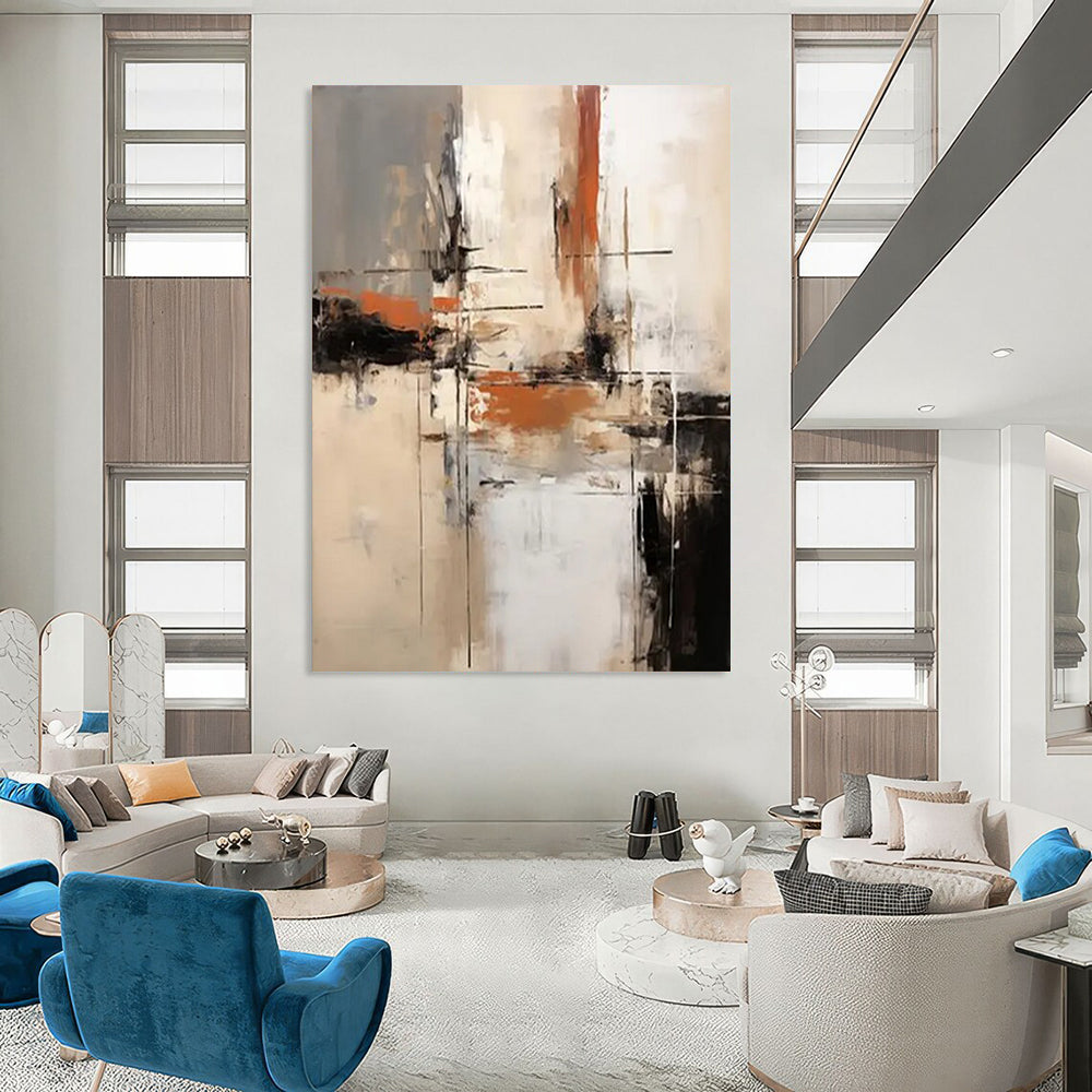 “Neutral - Toned Abstract Layers” - Abstract Expressionist Painting On Canvas DTP112
