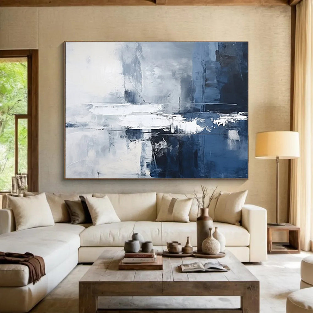 “Cool Tones Abstract Reflection” Abstract Painting On Canvas DLZ103