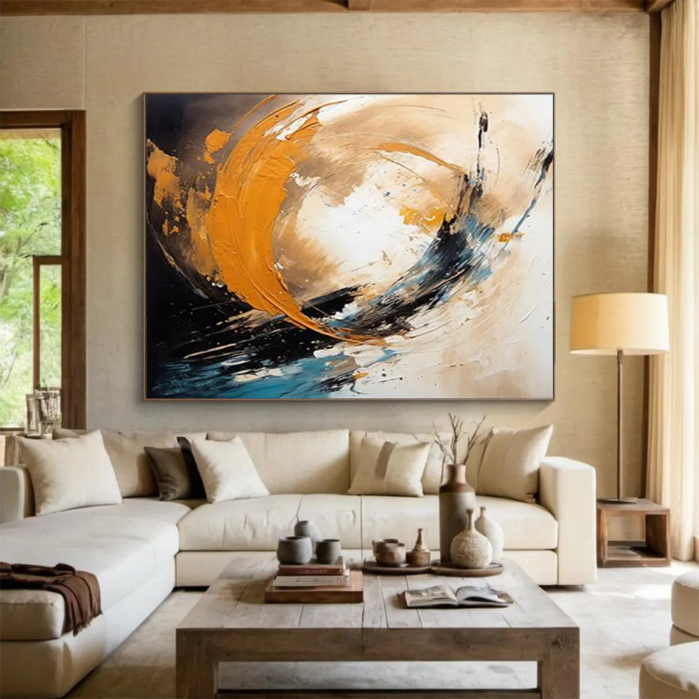 “Dynamic Color Swirls” Abstract Expressionist Painting On Canvas DLZ098