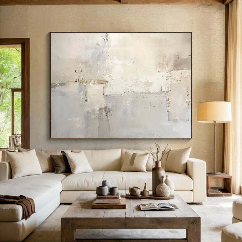 Subtle Abstract Layers - Abstract Minimalist Painting On Canvas DKH624