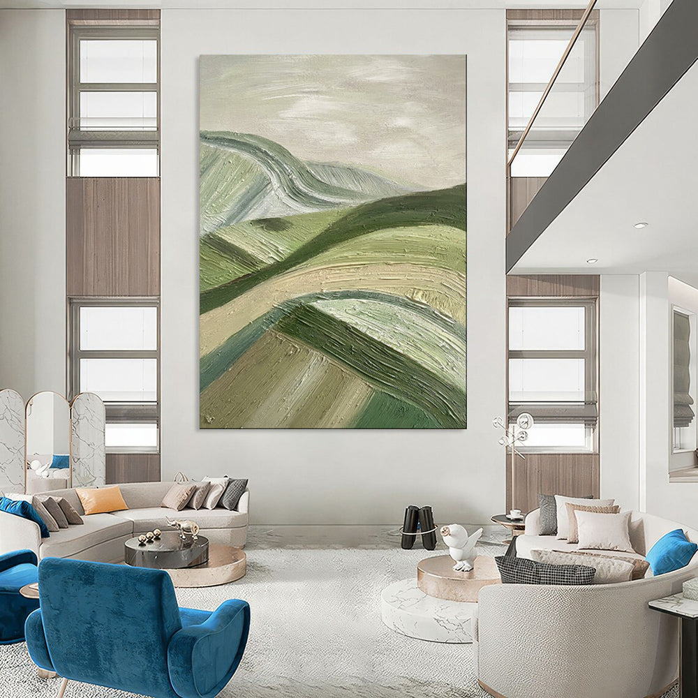 “Rolling Green Hills” - Abstract Landscape Painting CT1988