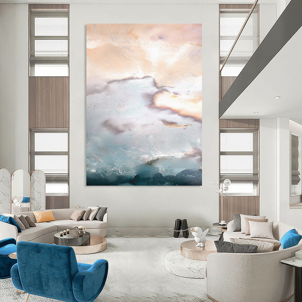 “Ethereal Cloud Layers” - Abstract Landscape Painting On Canvas DTP165