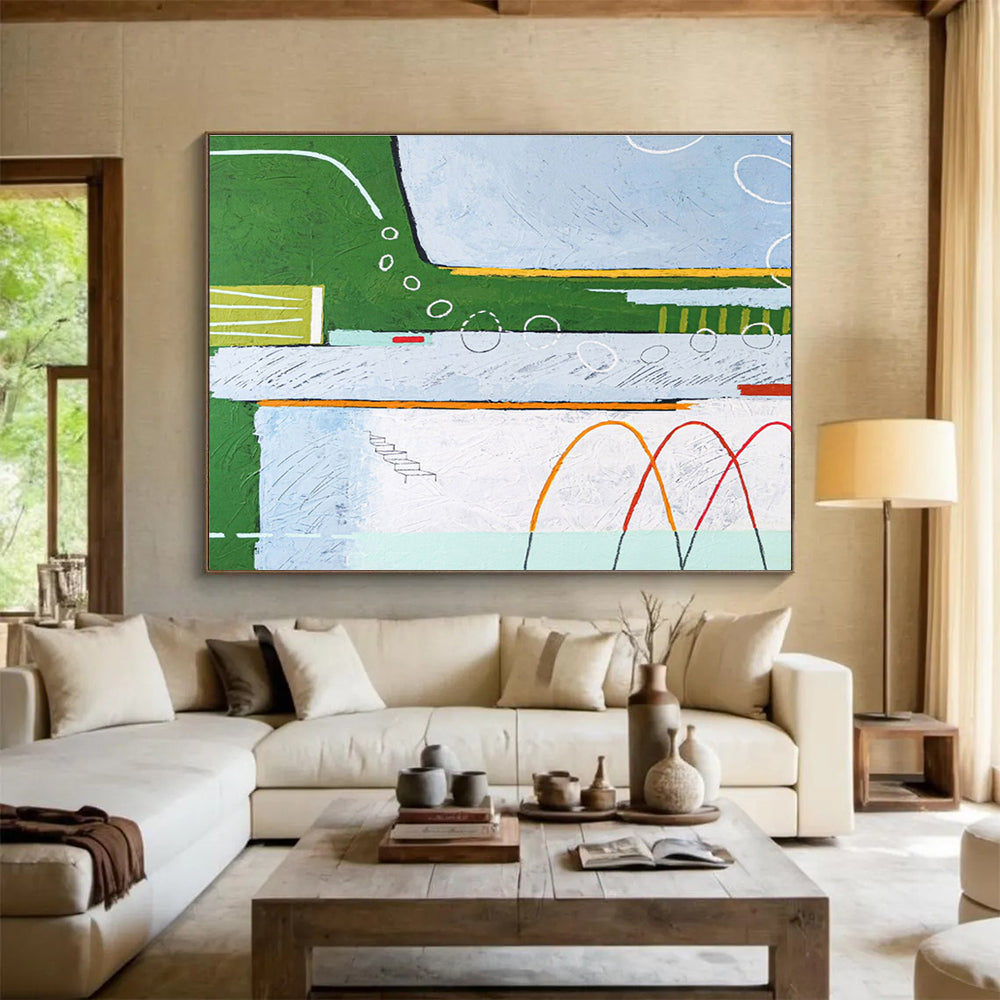 “Colorful Abstract Pathways” Abstract Acrylic Painting On Canvas DKH565